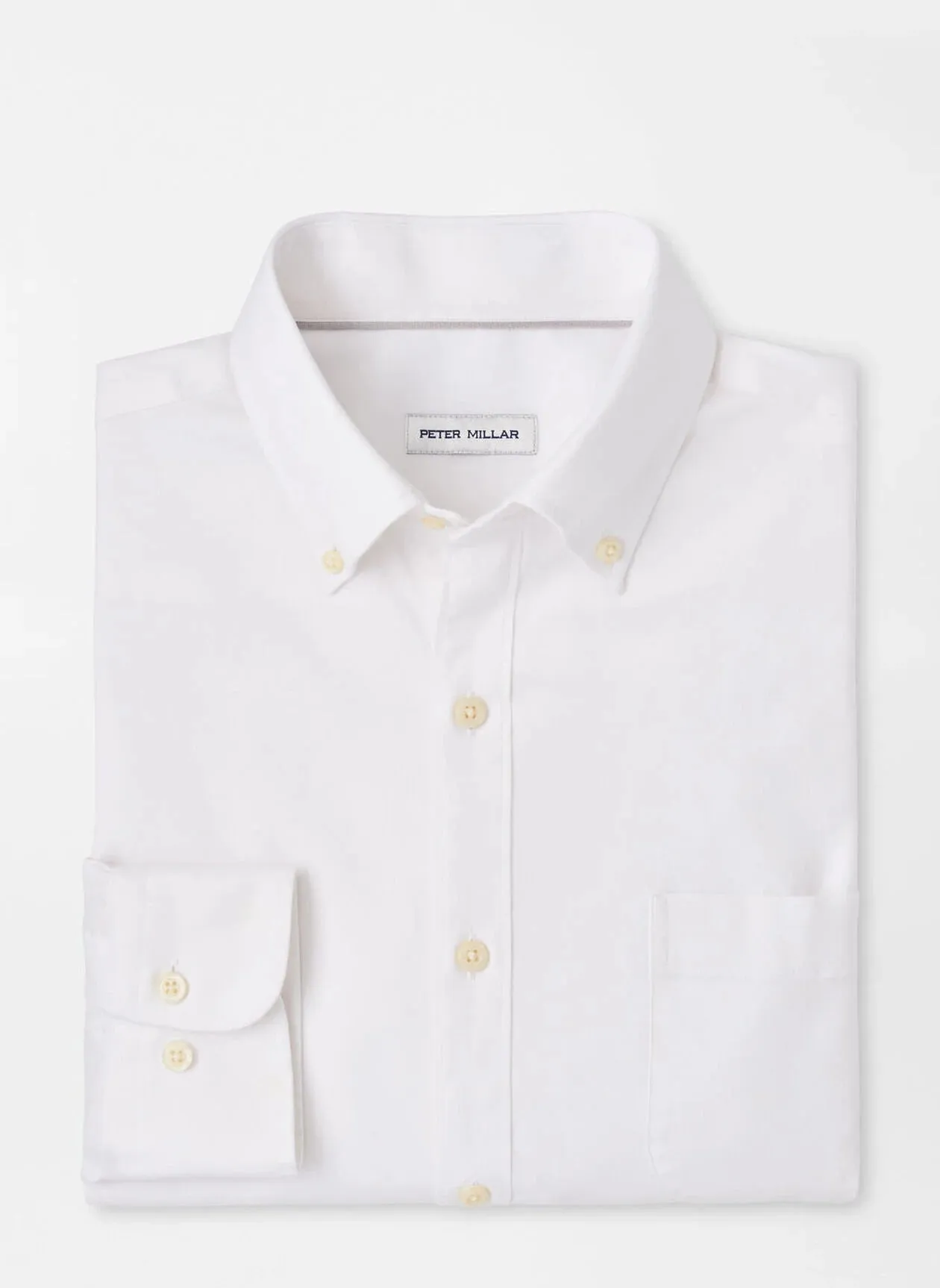 Campbell Perfect Pinpoint Cotton-Stretch Sport Shirt - White