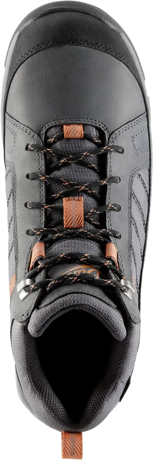 Danner Mens Riverside 4.5in Gray/Orange Leather Work Shoes