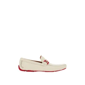 Ferragamo Front 4 Men's Driving Loafers White