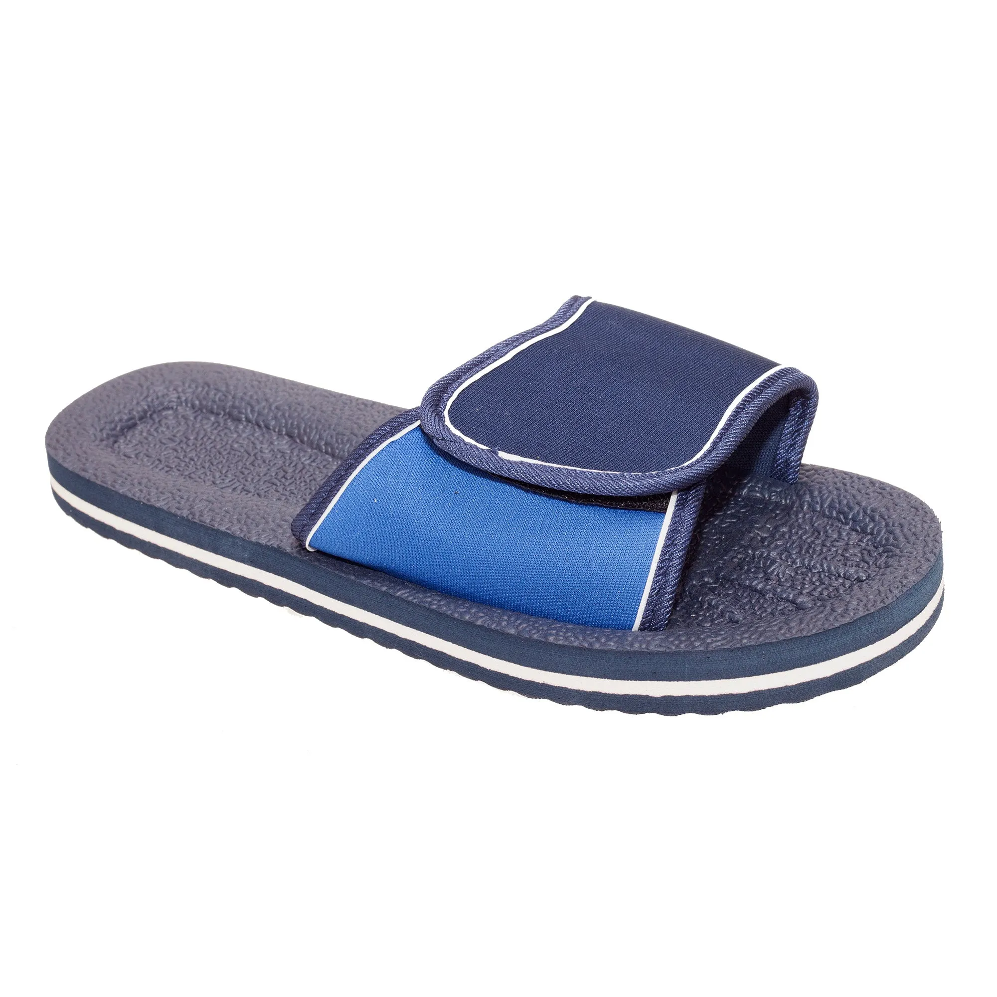 FLOSO Mens Two Tone Touch Fastening Flip Flops