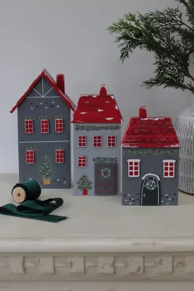 Grey Wooden Christmas House