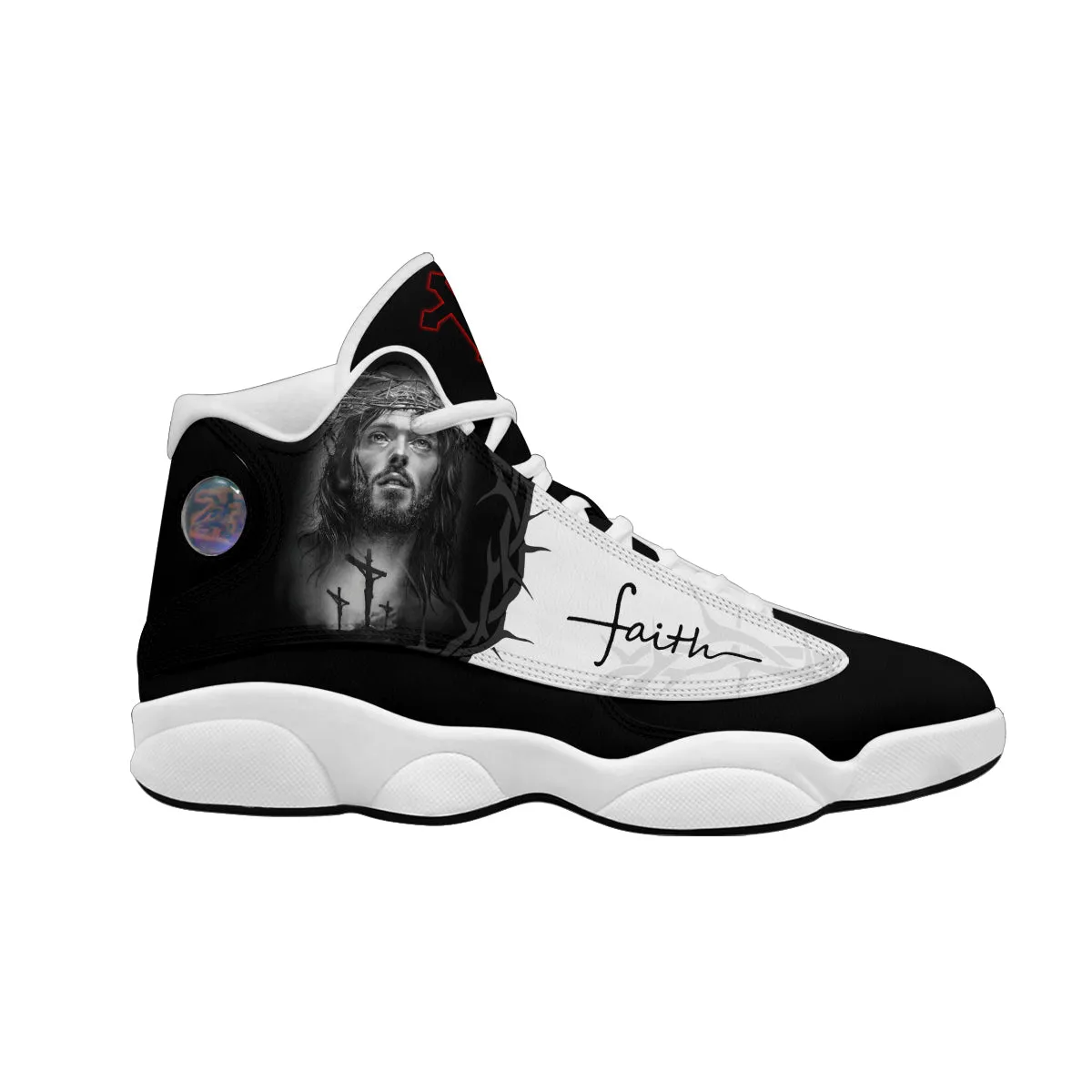 Jesus Portrait Art And Faith Basketball Shoes For Men Women - Christian Shoes - Jesus Shoes - Unisex Basketball Shoes