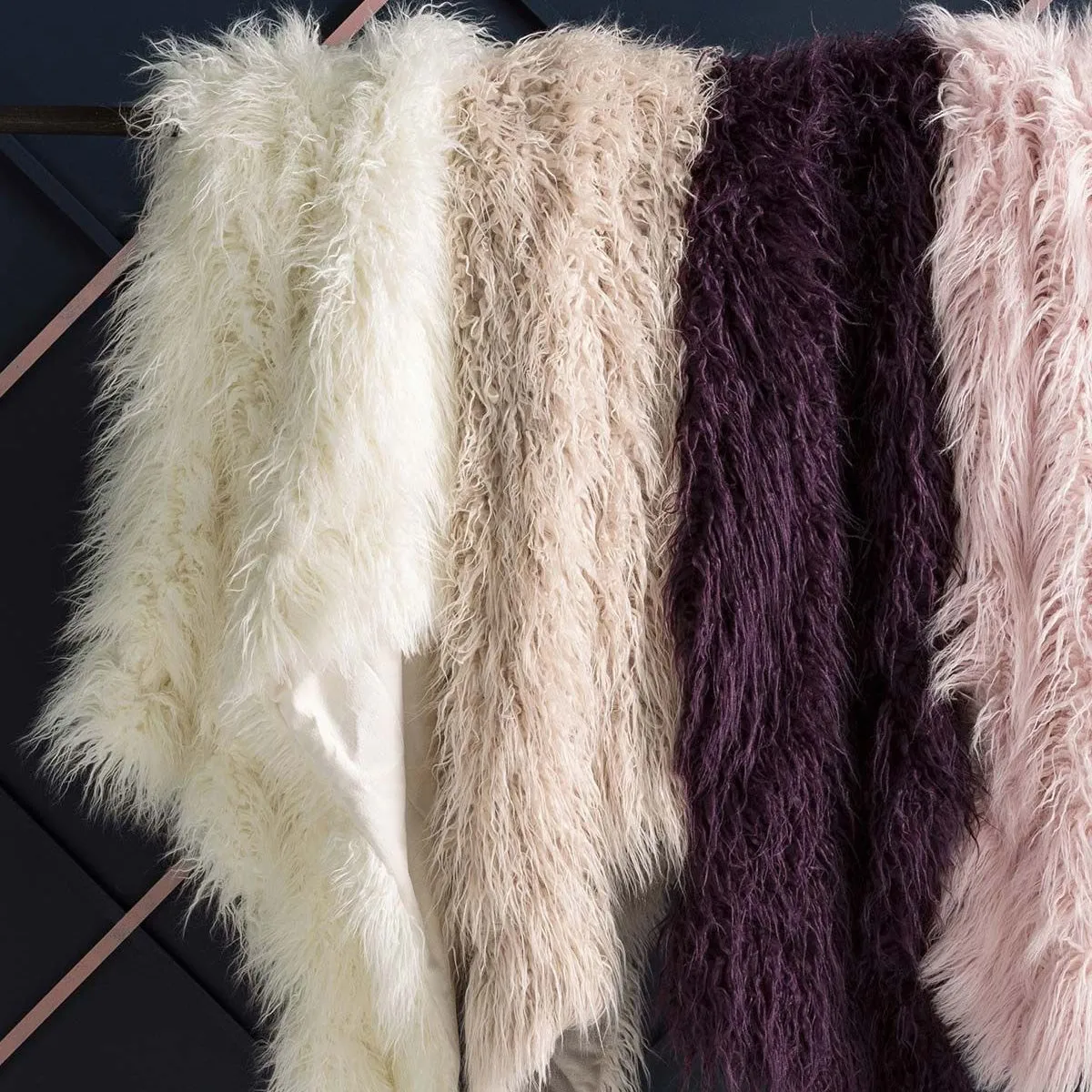 Linen House Lark Faux Fur Throw Rug