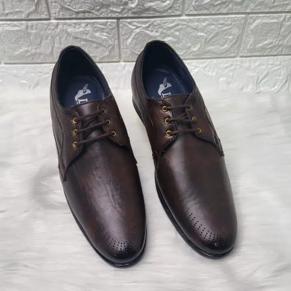 Lucas Pattern Derby Brown Formal Shoes