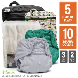 Retro Super - One Size Flats Cloth Diaper Bundle