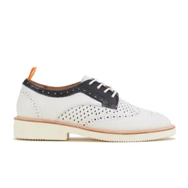 Rollie Brogue Rise Punch - White Mod